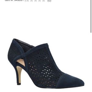 Navy suede heel